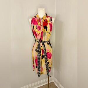 Anthropologie Tabitha Aubrieta Silk Floral Button-Down Collared Dress Size 6